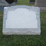 Stock #13
Slant marker- Barre Gray granite
Full panel w/ Dogwood , polished face,serp top, sawn back, BRP
2-0 X 0-10 X 1-6