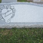 Stock #04
Slant Marker- carved w/ Together Forever, s/b, serp top, BRP
 3-0, 0-10, 1-4 
Barre Gray granite