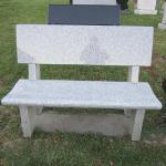 Barre Gray bench with back rest